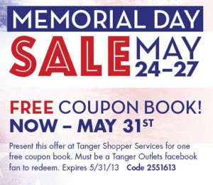 Free Coupon Book from Tanger Outlets